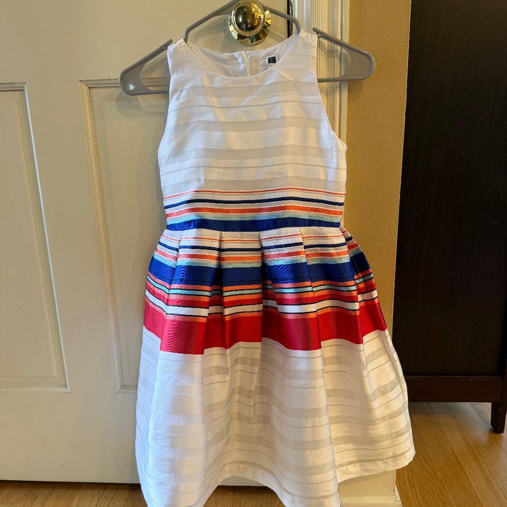 Janie and Jack Size 8 Striped Organza Dress Monte Carlo Charm Lane Tulle